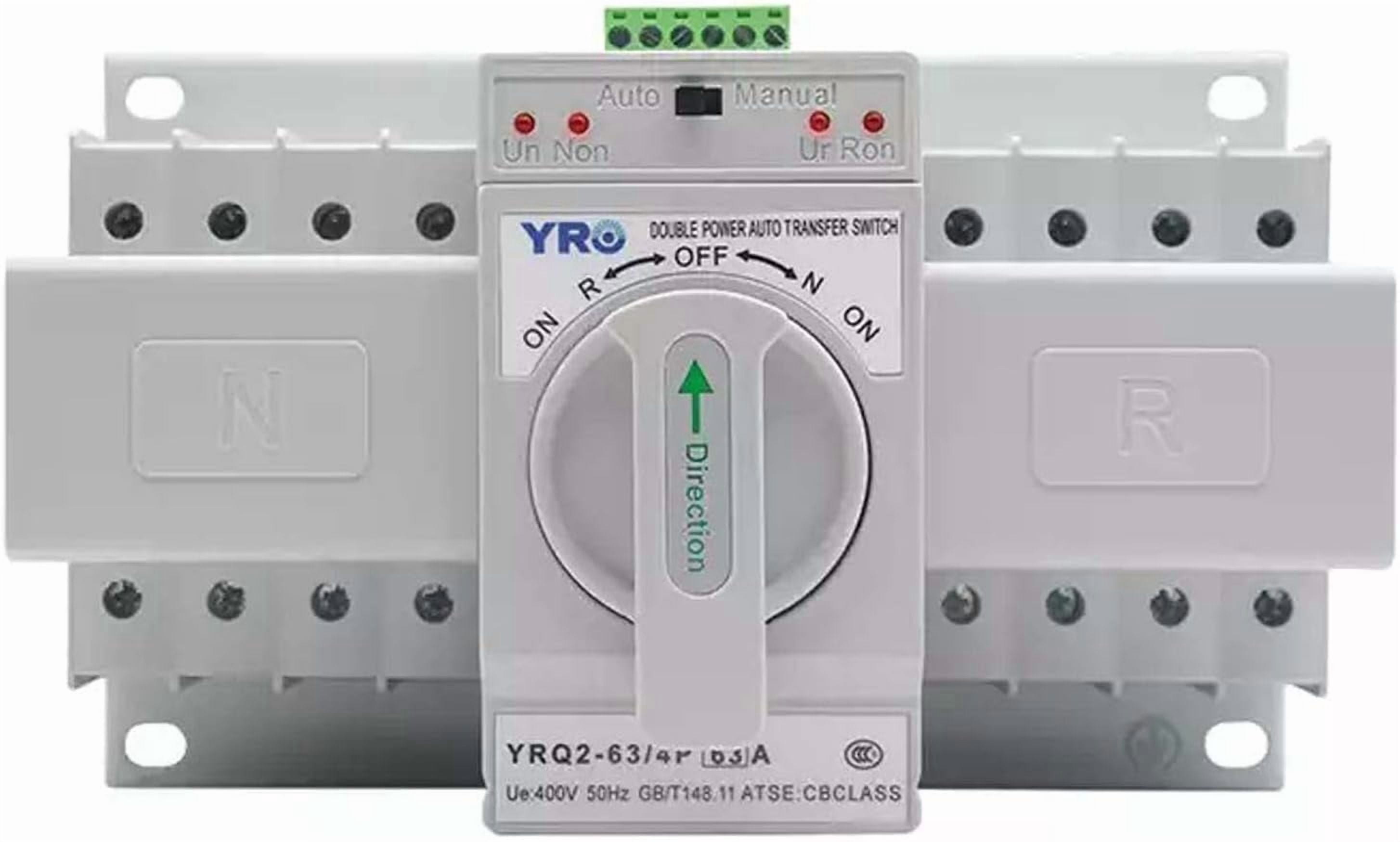 Dual Power Automatic Transfer Switch,2/3/4P 220V/400V 63A Generator Transfer Switch Automatic Transfer Switch for Firefighting, Airports, TV Stations,Hospital,2P 220V