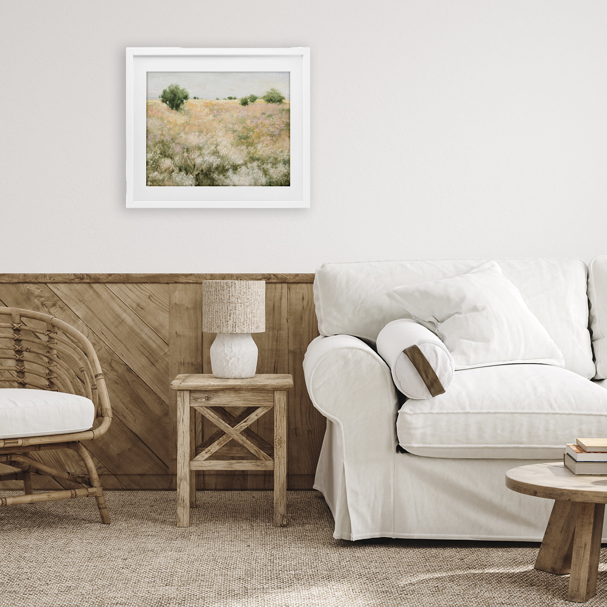 Stupell Industries Pastoral Freedom Field White Framed Print Under Glass, design by Julia Purinton