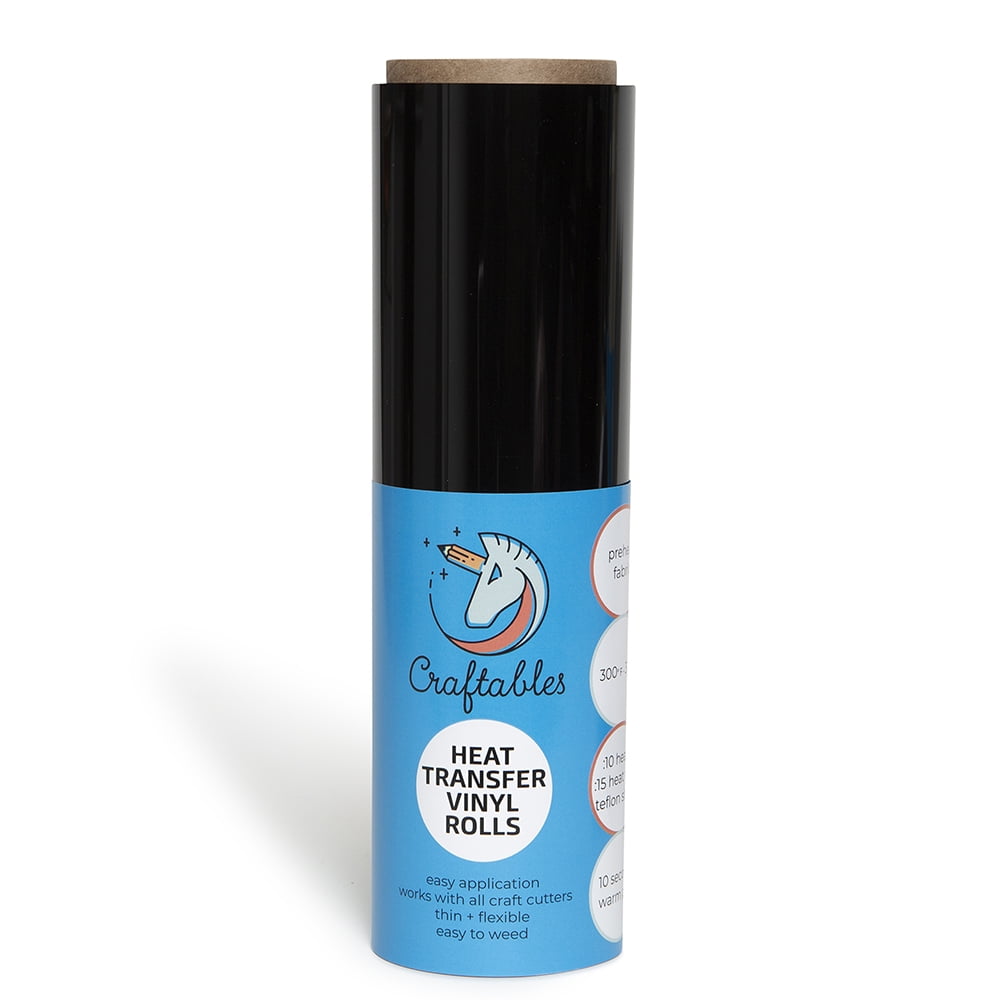 craftables black heat transfer vinyl roll htv 11 ft