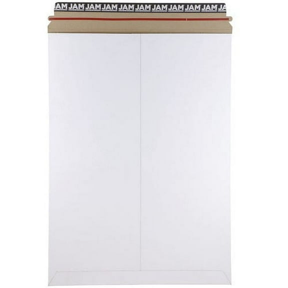 JAM Paper Flat Photo Mailing Envelopes, Peel & Seal, 13 x 18, White, 6 Pack