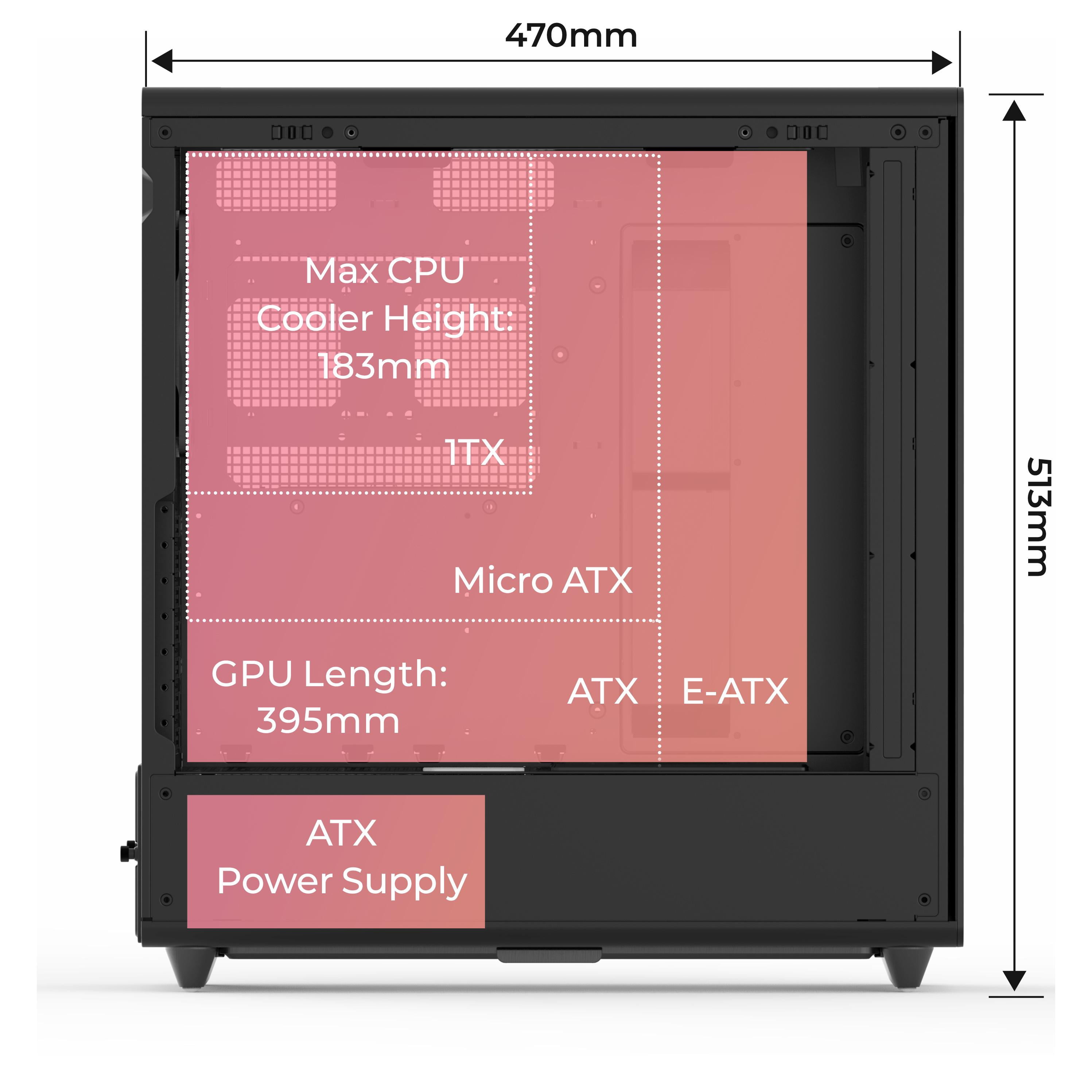 Rosewill Helium Air Mid Tower E-ATX Gaming Case, Mesh Panel, Tool-less, High-Airflow, Cable Management system, USB 3.1, included 1x 140mm PWM Fan, Black