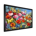 thumbnail image 2 of Designart 'Colorful Spring Poppies In Field' Traditional Framed Art Print, 2 of 4