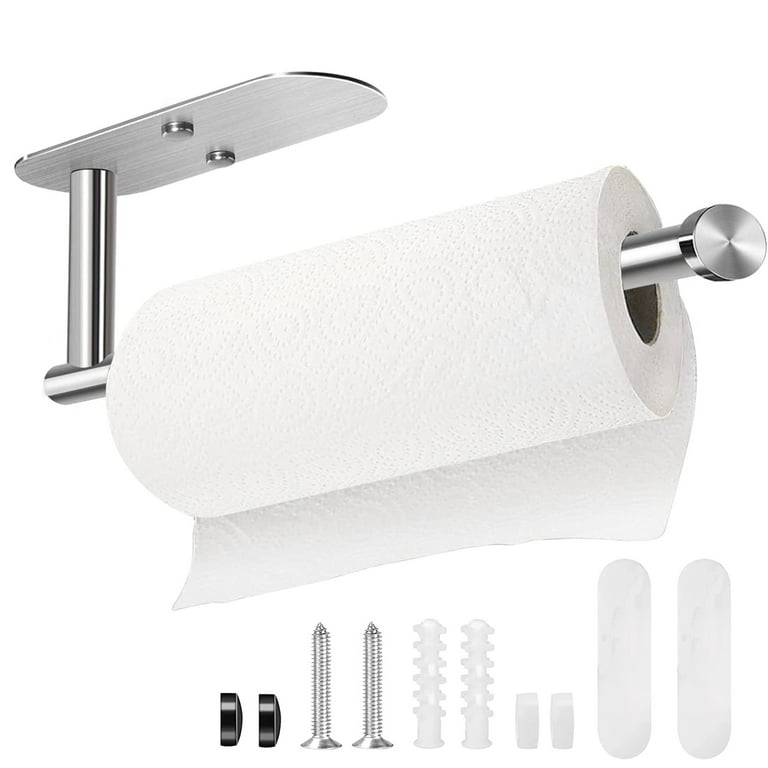 Paper Holder Adhesive Aluminum White Black Grey Wall Mount Kitchen Bathroom  Cupboard Stand Toilet Paper Towel Roll Tissue Hanger