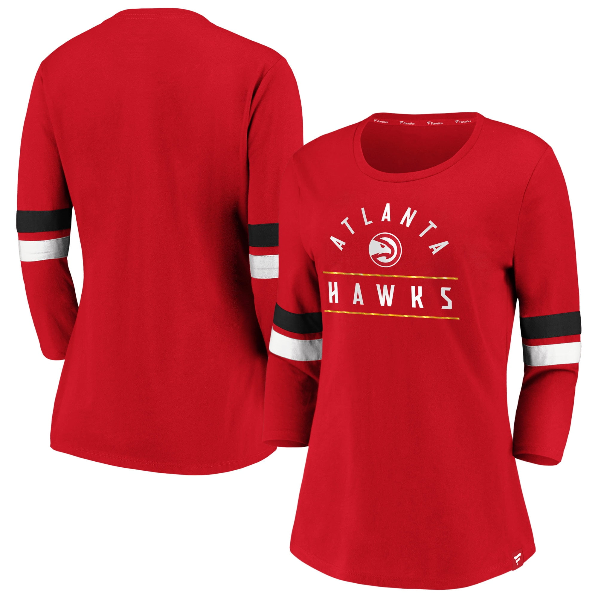 Atlanta Hawks Fanatics Branded Women's Iconic Prolific Modern 3/4-Sleeve T-Shirt - Red - Walmart