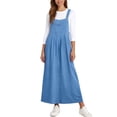 thumbnail image 6 of Oksale Vacation Dresses for Women Casual Sleeveless Linen Dress with Pockets 2026 Maxi Beach Dresses Blue M, 6 of 8