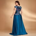 thumbnail image 3 of AURA Evening Dress Sequin Embroidered Square Neck Party Gold Slim Fit Long Dress Plus Size, 3 of 7