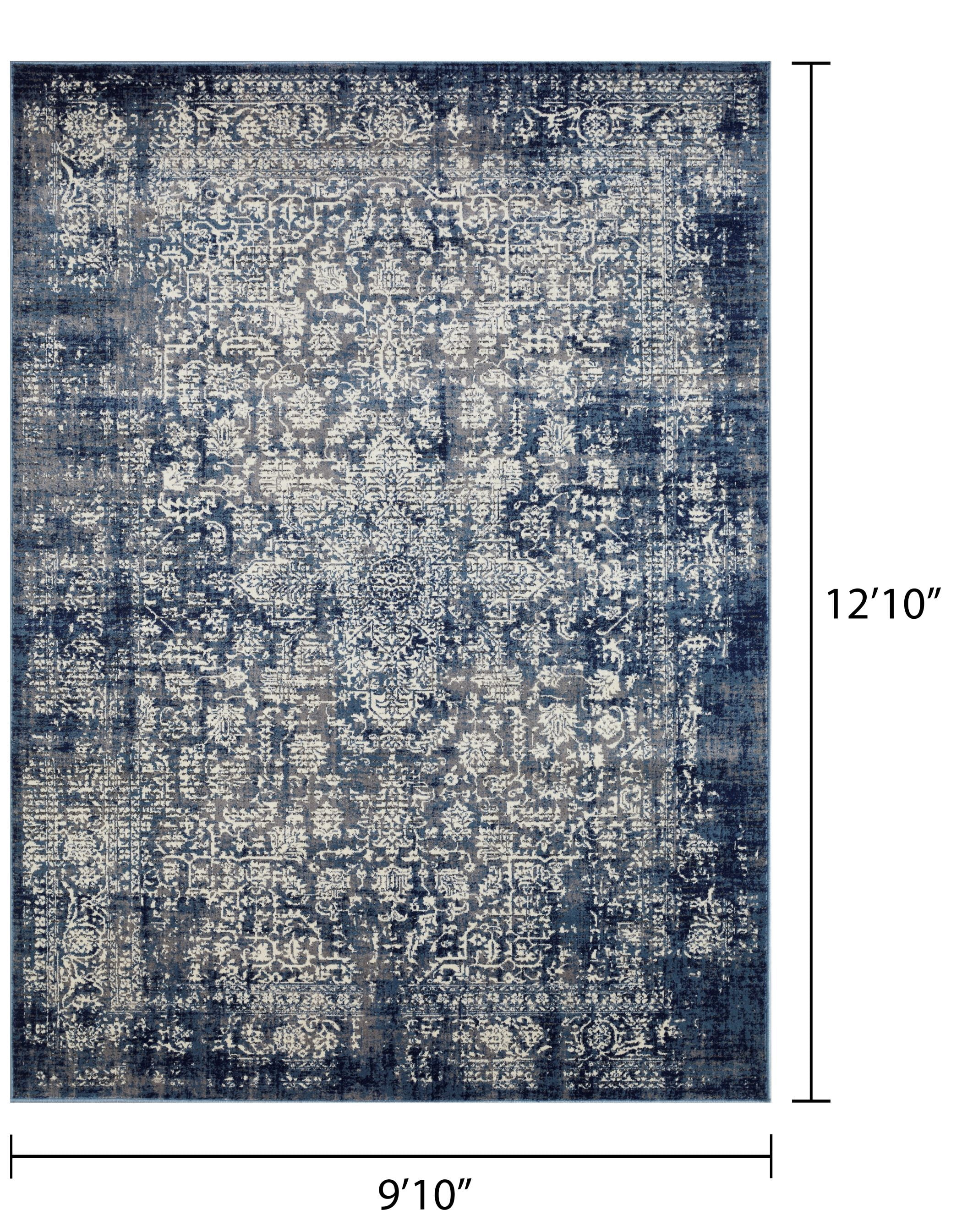 Loomaknoti Aysal Athna 9' x 12' Blue Oriental Indoor Area Rug
