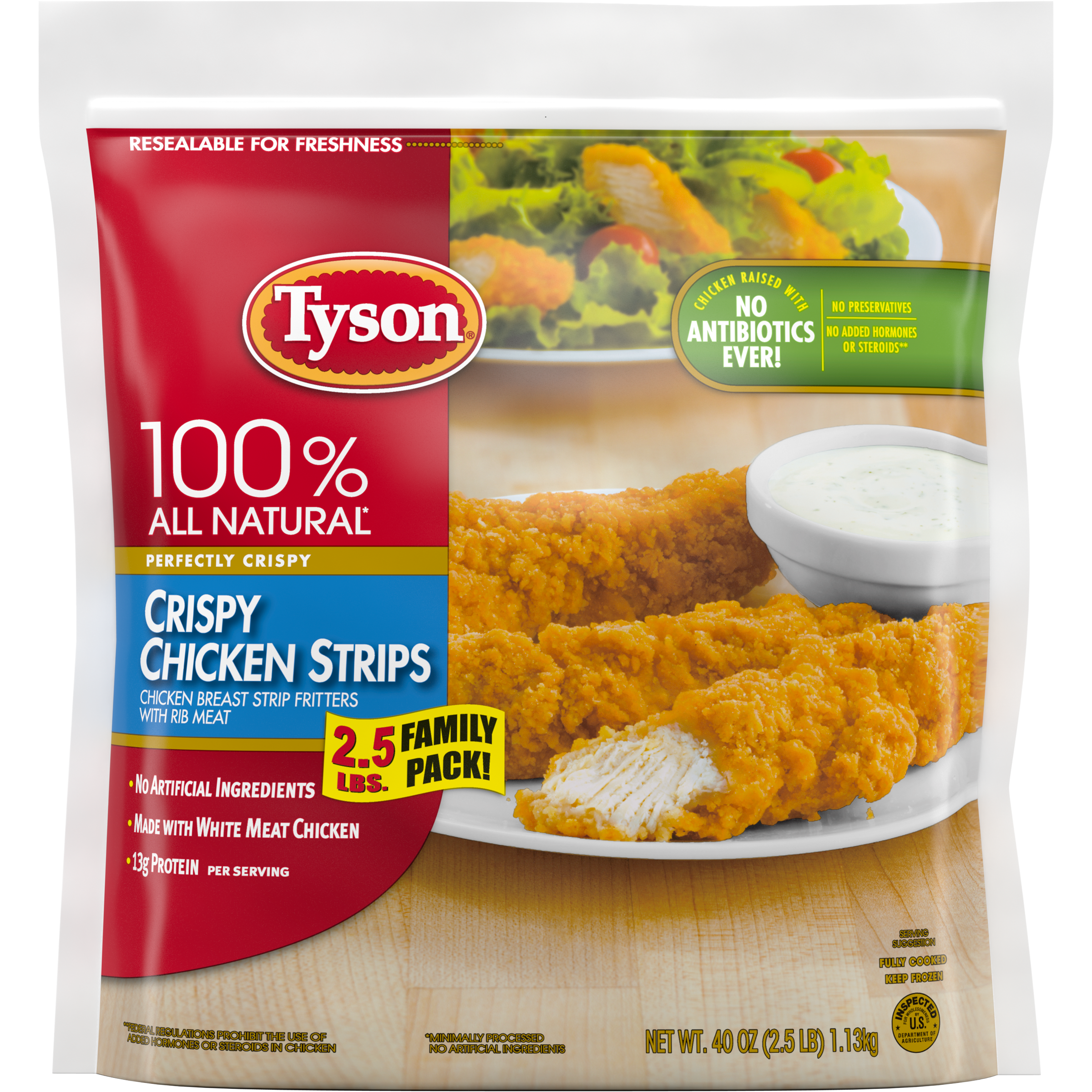 Tyson® Fully Cooked Crispy Chicken Strips, 40 oz. (Frozen ...