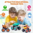 thumbnail image 4 of Coches de juguete WITALENT paquete de 3 monstruo camión de juguete Push & Go, 4 of 4