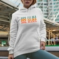 thumbnail image 2 of Dog Mama, Title or Name for Moms or Mothers of Dogs, Groovy Retro Wavy Text Merch Gift, White Hooded Sweatshirt or Hoodie, 2XL, 2 of 5