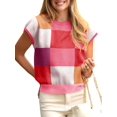 thumbnail image 1 of Jersey Saodimallsu de manga corta para mujer, color block, 1 of 6