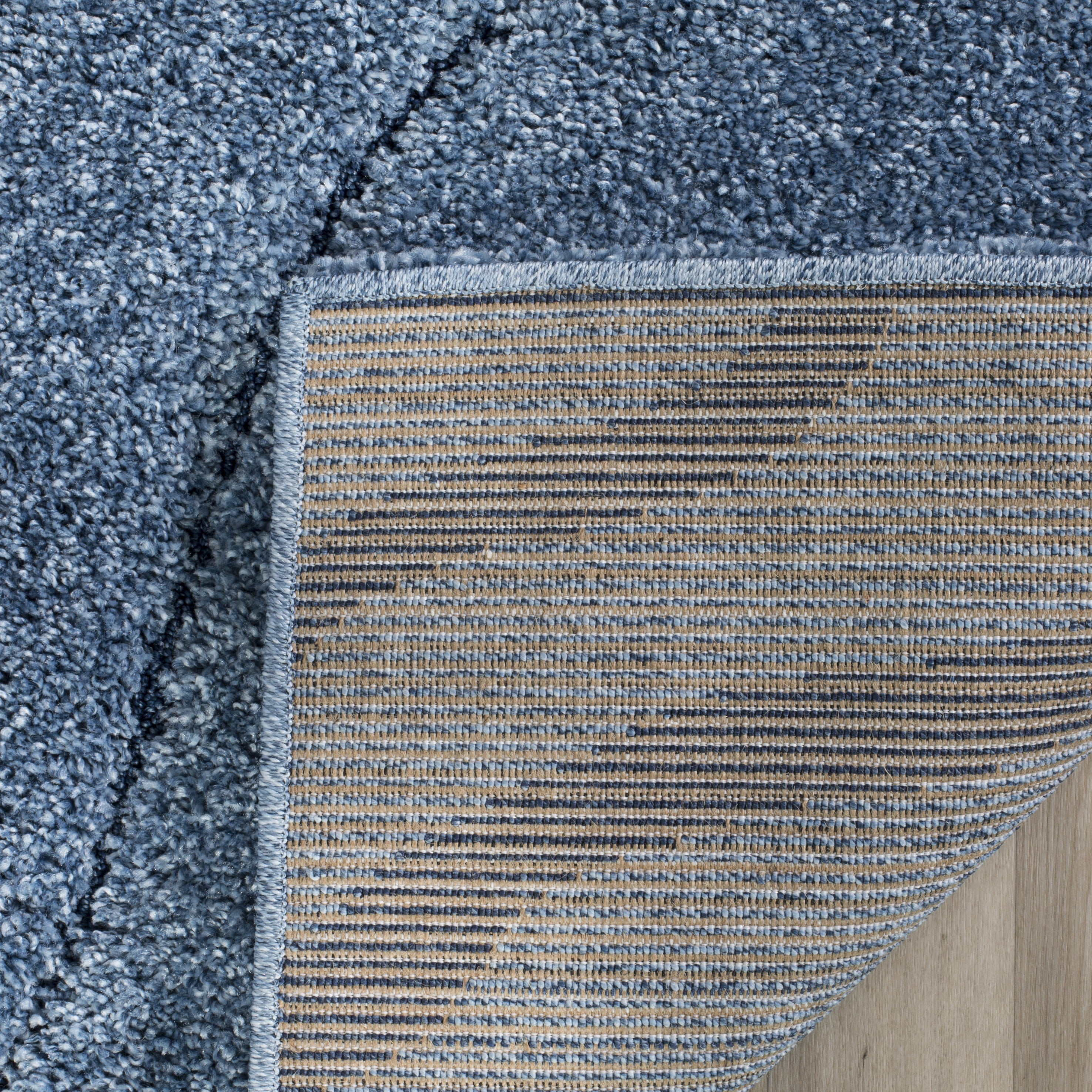 Safavieh Florida Tabitha Geometric Shag Area Rug, Light Blue/Blue, 6' x 8'