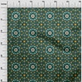 thumbnail image 3 of oneOone Viscose Jersey Dark Green Fabric Morocon Tile Craft Projects Decor Fabric Printed By The Yard 60 Inch Wide, 3 of 4