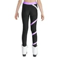 thumbnail image 2 of Sholeno Kids Girls Figure Ice Skating Spiral Pants Athletic Gymnastics Dance Leggings Yoga Pants Lavender 10, 2 of 9