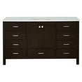 thumbnail image 3 of Horizon 60" Single Bathroom Vanity with Chocolate Cabinet and Engineered White Top, 3 of 5