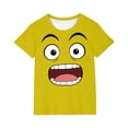 thumbnail image 2 of DAETIROS Boys Yellow Funny Face Graphic Tee 100% Cotton Short Sleeve T-Shirt Soft Comic Book Style Top for Little Kids Ages 4-7 Years,Size 5 T, 2 of 6