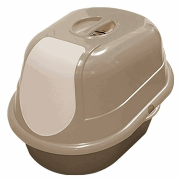 Covered Cat Litter Box with Door and Carbon Filter – Spacious, Odor-Controlled, Easy-to-Clean Enclosure for All Cat Sizes (Brown)