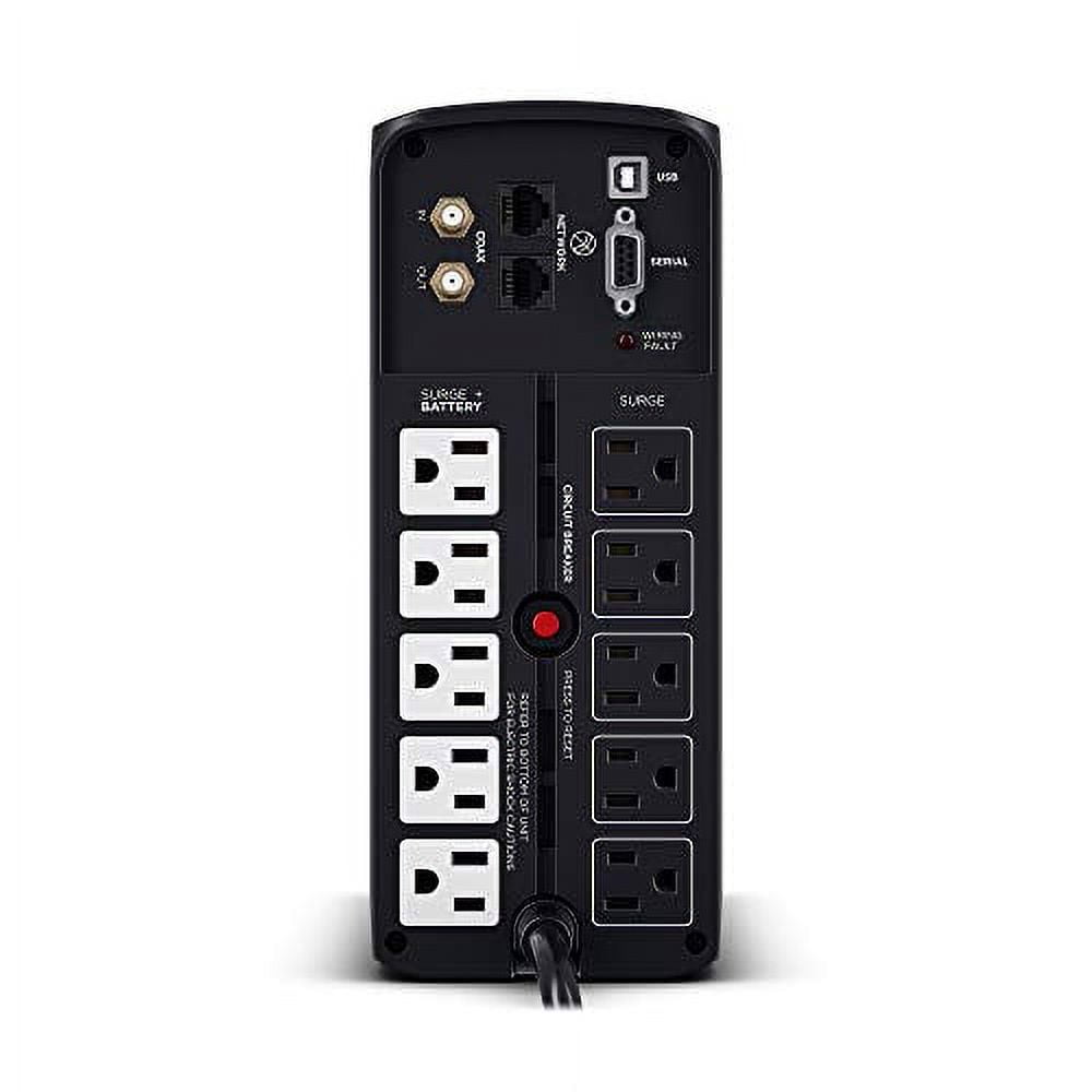 CyberPower BRG1000AVRLCD Intelligent LCD UPS System, 1000VA/600W, 10 Outlets, AVR, Mini-Tower, 5-Year Warranty