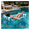 Blue, variant on Inflatable Water Hammock, 45x27" Foldable Mesh Pool Float, Comfortable Swimming Bed for Adults
