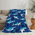 thumbnail image 2 of Sharks Blanket for Girl Boy Sharks Throw Blanket Super Soft Fleece Flannel Cozy Plush Fuzzy Sea Sharks Kid Gifts for Sharks Lovers for Couch Sofa Bed 60"x50", 2 of 6