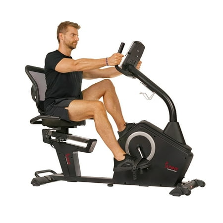 Sunny Health Fitness Stationary Programmable Magnetic Recumbent Exercise Bike - SF-RB4850