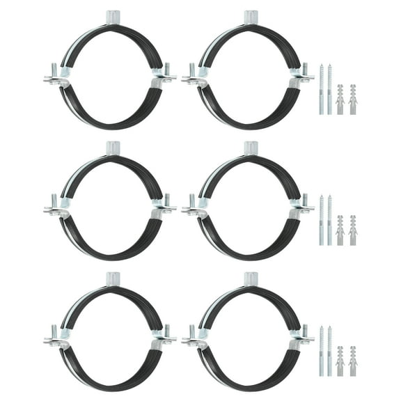 Uxcell 6 Pack Adjustable Pipe Bracket Clamp, 4"(102mm) Wall Ceiling Mount Support