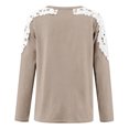 thumbnail image 5 of Women's Floral Lace Crochet Tops Long Sleeve Shirts Fitted Tunic Trendy Blouses Dressy Causal Fall Clothing Khaki L, 5 of 5