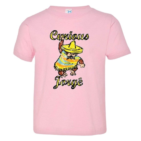 PleaseMeTees™ Toddler Curious Jorge George Funny Mexican Sombrero HQ Tee