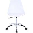 thumbnail image 3 of Lorell Plastic Shell Task Chair Plastic, Polyurethane Seat - Chrome Frame - 5-star Base - White - 18.87" Seat Width x 16.50" Seat Depth - 23.9" Width x 16.5" Depth x 37.4" Height - 1 Each, 3 of 7