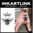 thumbnail image 1 of shiyou-Tattoo Tech, 3 Sheets Small Semi Permanent Tattoo, Adult Art Design Temporary Tattoos, Lasts 1-2 Weeks, Waterproof, Realistic Look, No Adhesive, No Reflection (Crown and Bee), 1 of 4