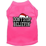 Christmas Screenprinted Dog Shirt, "Don't Stop Believin"