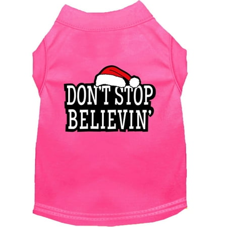 Christmas Screenprinted Dog Shirt, "Don't Stop Believin"