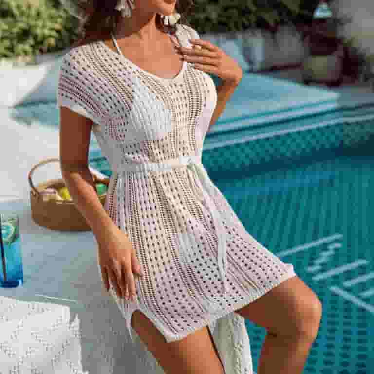 ホットセール Out Hollow Crochet Swimsuit Women Swim Bikini Up Cover Clothing
