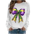 thumbnail image 2 of Xuyuer Women's Carnival Printed Long Sleeved Round Neck Mardi Gras Sweatshirt Carnival Outfits Women Carnival Sweatshirts Fat Tuesday Fashionable Pullover Tops, 2 of 6