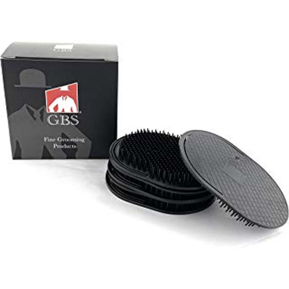 GBS 6pcs Black Palm Brush for Men OR Women, Portable Hair Brushes Beard