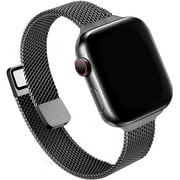 Slim Watch Band Compatible with Apple Watch Band 38mm 40mm 41mm 42mm 44mm 45mm Women, Stainless Steel Mesh Strap