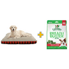 Holiday Time X-Large Red Deluxe Gusseted Dog Bed & Greenies Breath Buster Bites Crisp Apple Dog Treats 11 oz. Bundle