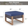 thumbnail image 2 of Heavy-Duty Multipurpose Outdoor Foot Stools - 250 LBS Capacity Wicker Ottomans with Woodgrain Frame for Patio, Porch & Backyard, 2 of 16