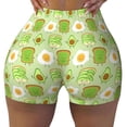 thumbnail image 2 of Sikiie Avocado And Toast Workout Shorts Women Scrunch Butt Gym Shorts Seamless High Waist Tummy Control Yoga Biker Athletic Shorts-XX-Large, 2 of 8