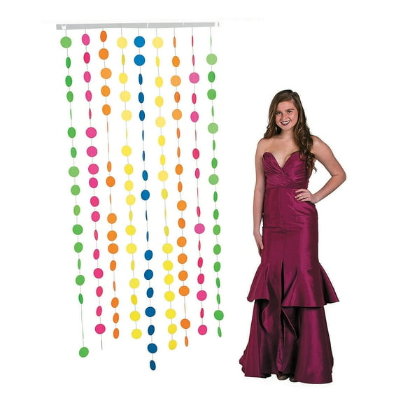 Glow Neon Medallion Hanging Curtain - Party Decor - 1 Piece