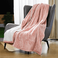 thumbnail image 7 of Dowin Pink Heated Blanket Electric Throw Fleece Flannel Heating Warming Blankets with Auto Shut off for Couch Office Chair Bed Adults Fuzzy Cozy Machine Washable 50x60, 7 of 7