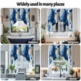 thumbnail image 6 of Abstract Watercolor Swag Curtain Valance for Windows, Blue Gold Blend Graffiti Art Window Treatments Short Swag Topper for Kitchen Windows Bathroom Bedroom, 28"x36", 6 of 8