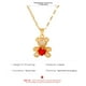 thumbnail image 5 of Collar de oso, collar de osito de cristal de corazón rojo, collar colgante de oso animal lindo, collar de cadena fina de oro, 5 of 5