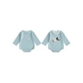 thumbnail image 2 of Rovasas Baby Boy Fall Romper Duck Striped Long Sleeve Infant Boy Jumpsuit, 2 of 9