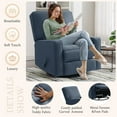 thumbnail image 7 of 360° Swivel Rocker Recliner , Glider Rocker Recliner, Rocking Chairs for Nursery, Linen Fabric Chair with High Back, Deep Seat, for Living Room, Bedroom, Blue, 7 of 7