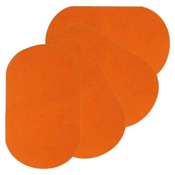 Uxcell Parche de planchar 4 piezas 7 x 4 pulgadas parches de terciopelo para codos y rodillas para pantalones, camisas y chaquetas color naranja-amarillo