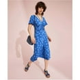 thumbnail image 4 of Michael Kors Women's Plus Floral-Print V-Neck Ruched Midi Dress, Grecian Blue 2X, 4 of 4