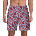 thumbnail image 2 of Picia Strawberries pattern Mens Swim Trunks with Compression Liner Stretch Beach Shorts Quick Dry with Zipper Pockets No-Chafing Board Shorts-Small, 2 of 9