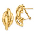 thumbnail image 1 of 14K Yellow Gold Swirl Omega Back Post Earrings, 1 of 2