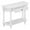 White-A, variant on Aukfa Retro Console Table with Two Drawers and Shelf for Entryway/Living Rooms/Hallway, Oval-Shaped Tabletop, White
